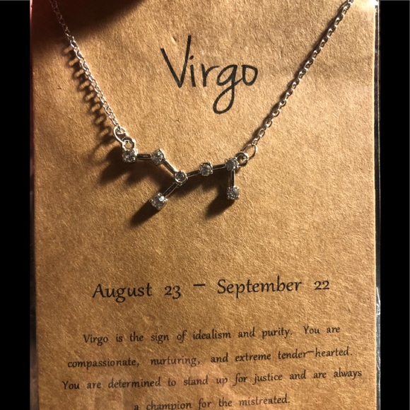 Virgo Constellation Astrology Silver Alloy Necklace Celestial Minimalist Unique - Picture 9 of 10